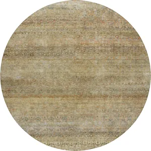 Luxury Washable Indoor/Outdoor Burano Wheat 8\' x 8\' Round Rug