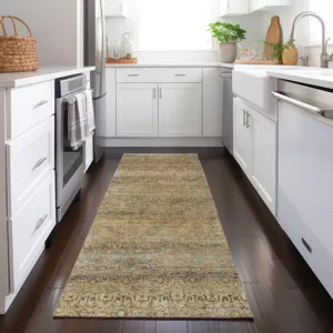 Luxury Washable Indoor/Outdoor Burano Wheat 2\'3\" x 7\'6\" Runner Rug