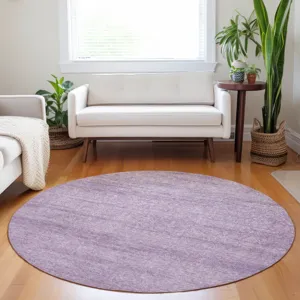 Luxury Washable Indoor/Outdoor Burano Lavender 8\' x 8\' Round Rug