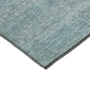 Luxury Washable Indoor/Outdoor Burano Seafoam 9\' x 12\' Rug