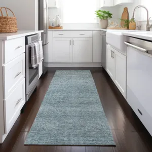 Luxury Washable Indoor/Outdoor Burano Seafoam 2\'3\" x 7\'6\" Runner Rug