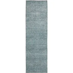 Luxury Washable Indoor/Outdoor Burano Seafoam 2\'3\" x 7\'6\" Runner Rug