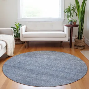 Luxury Washable Indoor/Outdoor Burano Sky 8\' x 8\' Round Rug