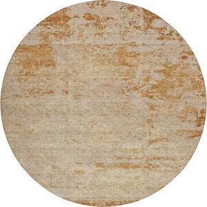 Luxury Washable Indoor/Outdoor Burano Copper 8\' x 8\' Round Rug