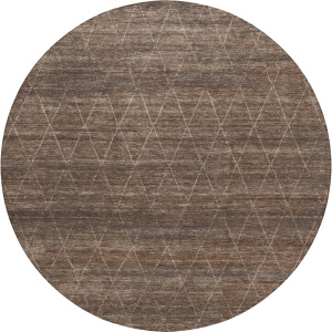 Luxury Washable Indoor/Outdoor Burano Coffee 8' x 8' Round Rug