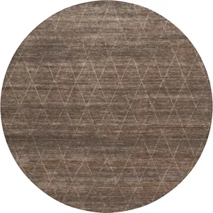 Luxury Washable Indoor/Outdoor Burano Coffee 8\' x 8\' Round Rug