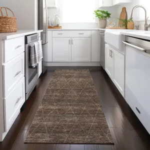 Luxury Washable Indoor/Outdoor Burano Coffee 2\'3\" x 7\'6\" Runner Rug