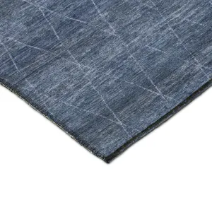 Luxury Washable Indoor/Outdoor Burano Navy 1\'8\" x 2\'6\" Rug
