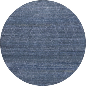 Luxury Washable Indoor/Outdoor Burano Navy 8' x 8' Round Rug