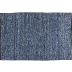 Luxury Washable Indoor/Outdoor Burano Navy 1\'8\" x 2\'6\" Rug