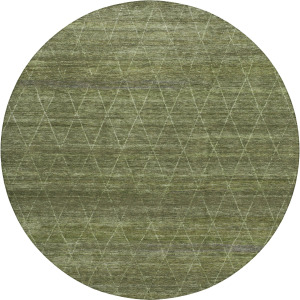 Luxury Washable Indoor/Outdoor Burano Olive 8' x 8' Round Rug