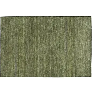 Luxury Washable Indoor/Outdoor Burano Olive 1\'8\" x 2\'6\" Rug