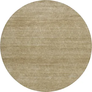 Luxury Washable Indoor/Outdoor Burano Wheat 8\' x 8\' Round Rug