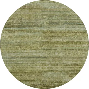 Luxury Washable Indoor/Outdoor Burano Olive 8\' x 8\' Round Rug