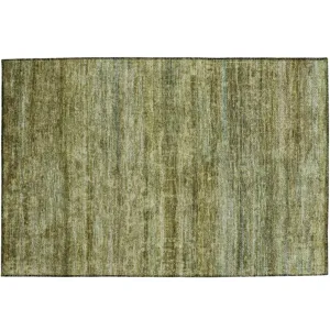 Luxury Washable Indoor/Outdoor Burano Olive 1\'8\" x 2\'6\" Rug