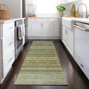 Luxury Washable Indoor/Outdoor Burano Aloe 2\'3\" x 7\'6\" Runner Rug