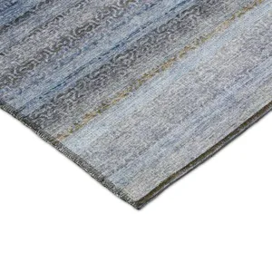 Luxury Washable Indoor/Outdoor Burano Blue 2\'6\" x 3\'10\" Rug