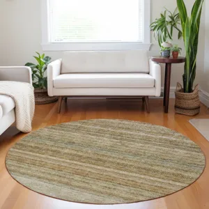 Luxury Washable Indoor/Outdoor Burano Copper 8\' x 8\' Round Rug
