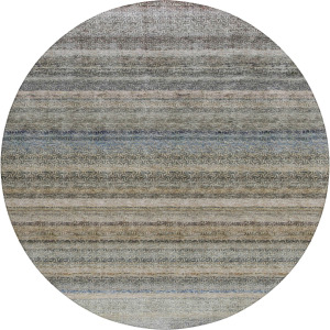 Luxury Washable Indoor/Outdoor Burano Taupe 8' x 8' Round Rug