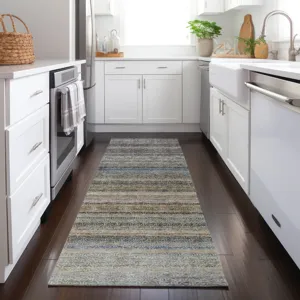 Luxury Washable Indoor/Outdoor Burano Taupe 2\'3\" x 7\'6\" Runner Rug