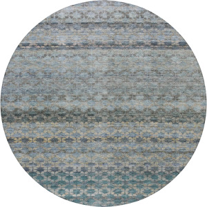 Luxury Washable Indoor/Outdoor Burano Blue 8' x 8' Round Rug