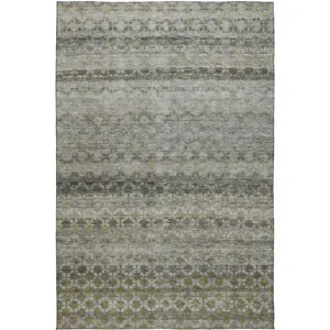 Luxury Washable Indoor/Outdoor Burano Pewter 2\'6\" x 3\'10\" Rug