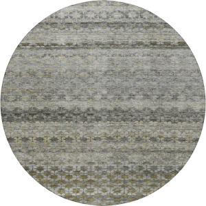 Luxury Washable Indoor/Outdoor Burano Pewter 8' x 8' Round Rug