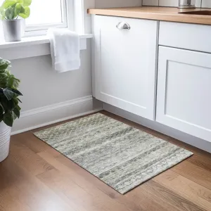 Luxury Washable Indoor/Outdoor Burano Pewter 1\'8\" x 2\'6\" Rug
