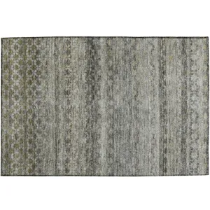 Luxury Washable Indoor/Outdoor Burano Pewter 1\'8\" x 2\'6\" Rug