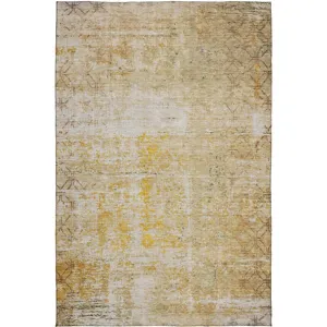 Luxury Washable Indoor/Outdoor Burano Gold 9\' x 12\' Rug