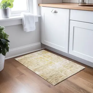 Luxury Washable Indoor/Outdoor Burano Gold 1\'8\" x 2\'6\" Rug