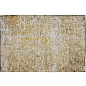 Luxury Washable Indoor/Outdoor Burano Gold 1\'8\" x 2\'6\" Rug