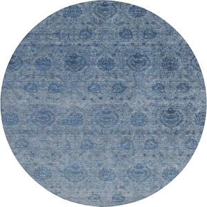 Luxury Washable Indoor/Outdoor Burano Blue 8' x 8' Round Rug
