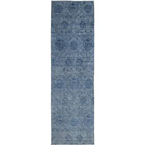 Luxury Washable Indoor/Outdoor Burano Blue 2\'3\" x 7\'6\" Runner Rug