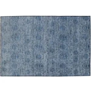 Luxury Washable Indoor/Outdoor Burano Blue 1\'8\" x 2\'6\" Rug