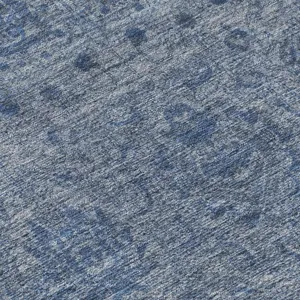 Luxury Washable Indoor/Outdoor Burano Blue 2\'3\" x 7\'6\" Runner Rug