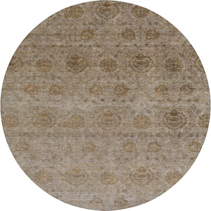 Luxury Washable Indoor/Outdoor Burano Brown 8' x 8' Round Rug