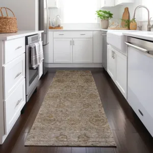 Luxury Washable Indoor/Outdoor Burano Brown 2\'3\" x 7\'6\" Runner Rug