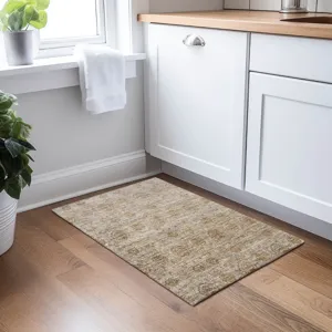 Luxury Washable Indoor/Outdoor Burano Brown 1\'8\" x 2\'6\" Rug