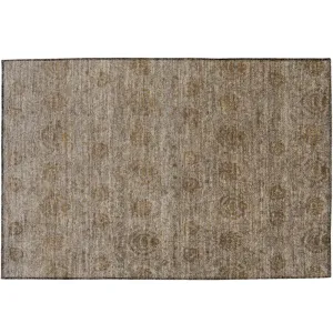 Luxury Washable Indoor/Outdoor Burano Brown 1\'8\" x 2\'6\" Rug