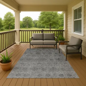 Luxury Washable Indoor/Outdoor Burano Gray 8\' x 10\' Rug