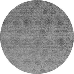 Luxury Washable Indoor/Outdoor Burano Gray 8\' x 8\' Round Rug
