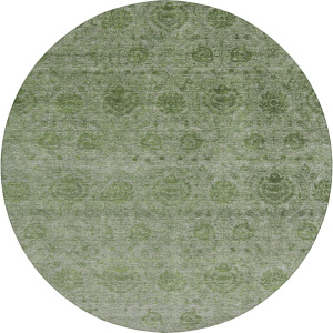 Luxury Washable Indoor/Outdoor Burano Olive 8' x 8' Round Rug