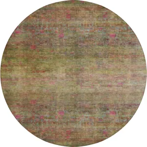 Luxury Washable Indoor/Outdoor Burano Cactus 8\' x 8\' Round Rug