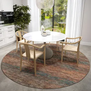 Ciara Paprika 4\' x 4\' Round Rug