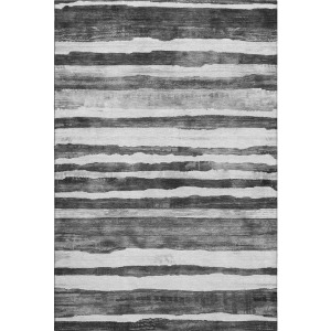 Machine Washable Indoor/Outdoor Neo Charcoal Rug