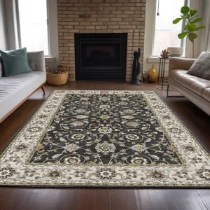 Luxury Washable Hatay Black 8\' x 10\' Rug