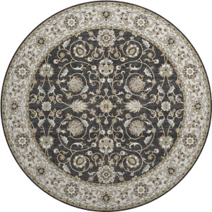Luxury Washable Hatay Black 8' x 8' Round Rug