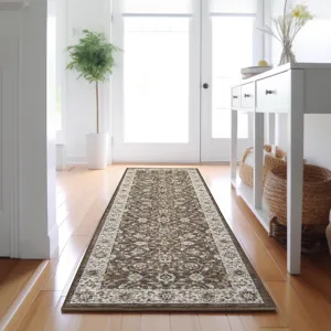 Luxury Washable Hatay Chocolate 2\'3\" x 7\'6\" Runner Rug