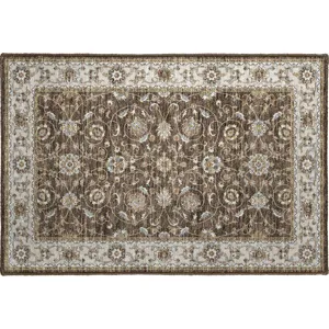 Luxury Washable Hatay Chocolate 1\'8\" x 2\'6\" Rug